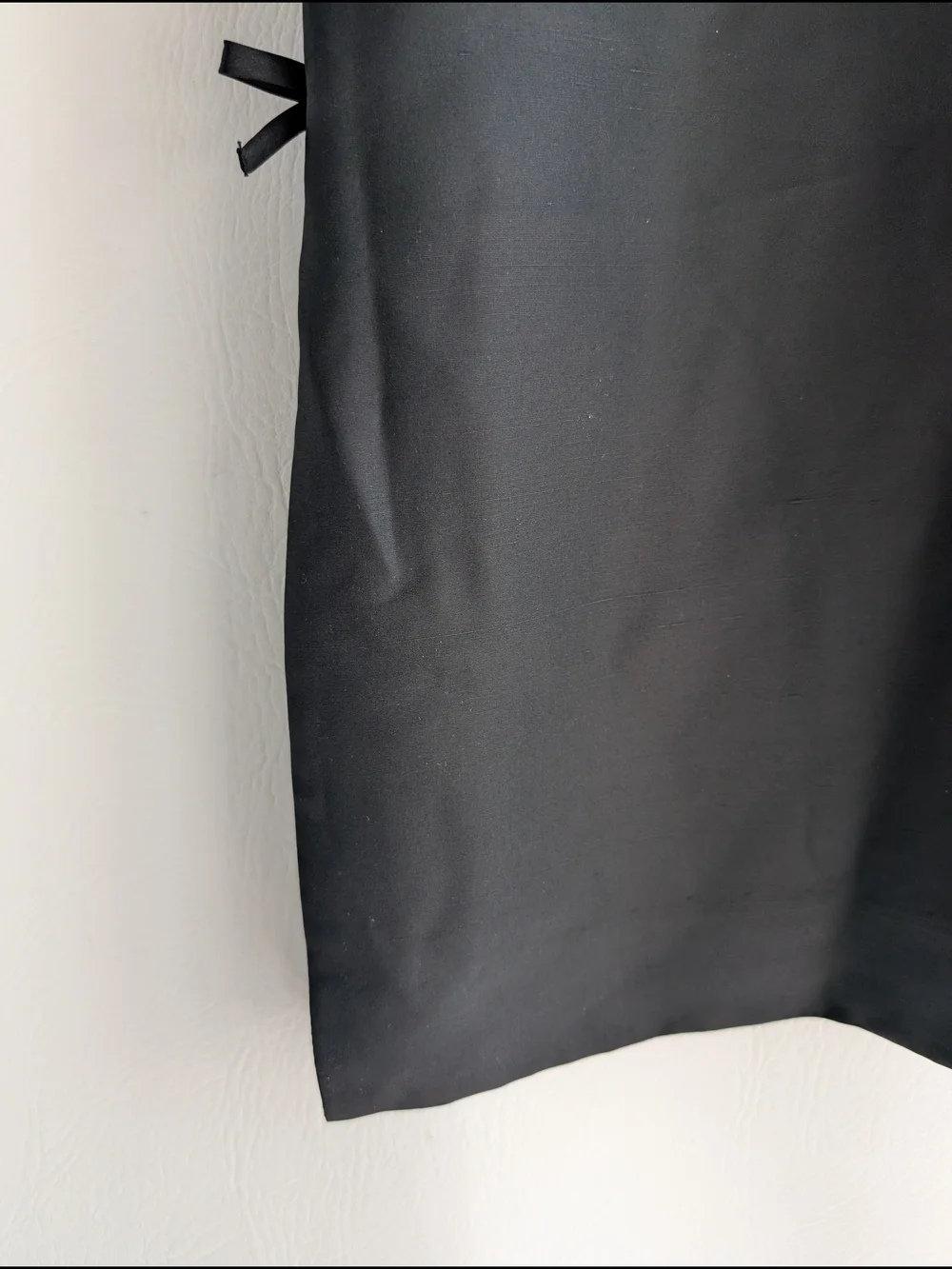 Talbots Black Silk LBD Short-Sleeve Lined Sheath Dress Ruffle Bow Detail - 8